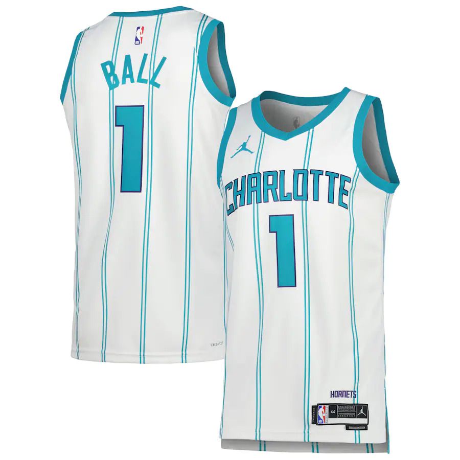 Men Charlotte Hornets #1 LaMelo Ball Jordan Brand White 2022-23 Swingman NBA Jersey->charlotte hornets->NBA Jersey